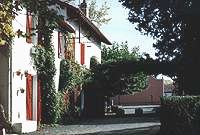 The auberge Achtal and the fronton in the village of Arcangues in the french basque country