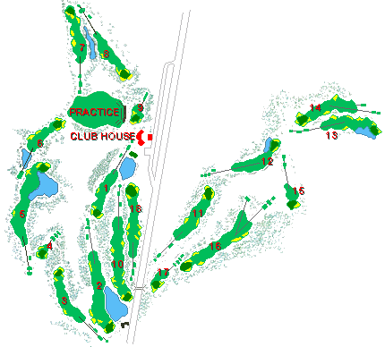 Plan des fairways au Golf Club Le Makila à Bassussarry dans le Pays Basque